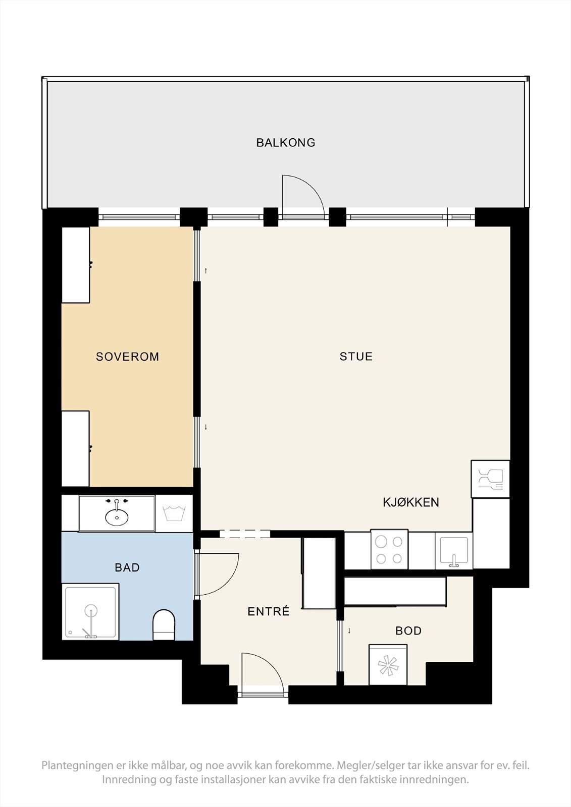 Boligen er på 50 kvm og har en fin rominndeling. Galleribilde
