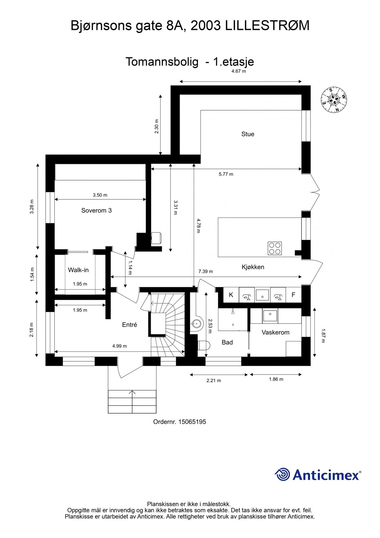 Nå som vi har kommet oss inn, vil vi vise deg plantegningen så du får orientert deg før du ser videre. Galleribilde