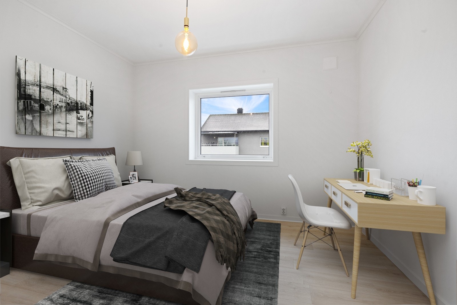 Soverom 1 digitalt møblert Galleribilde