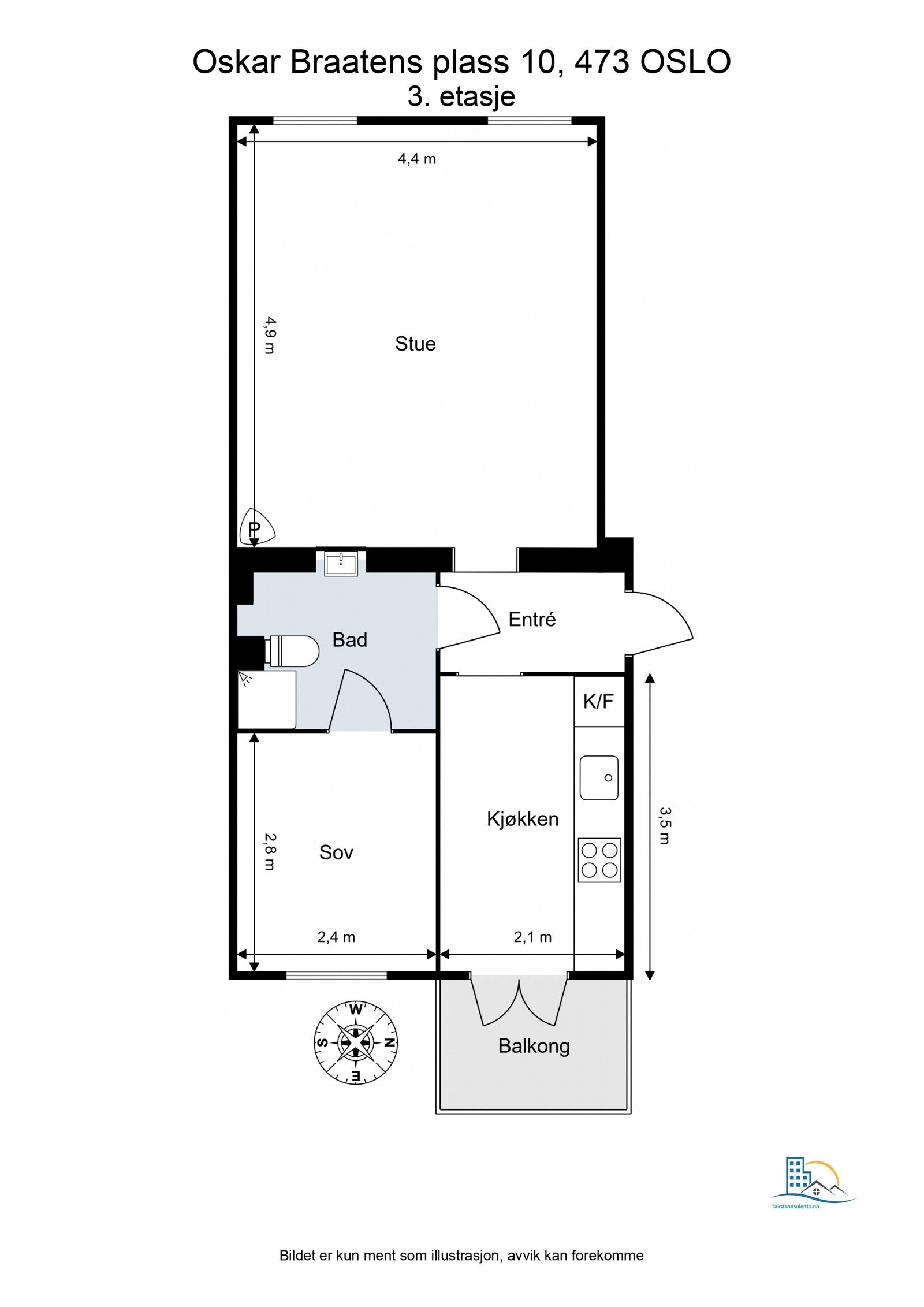 Boligen er lys og gjennomgående, med god størrelse på rommene. Galleribilde