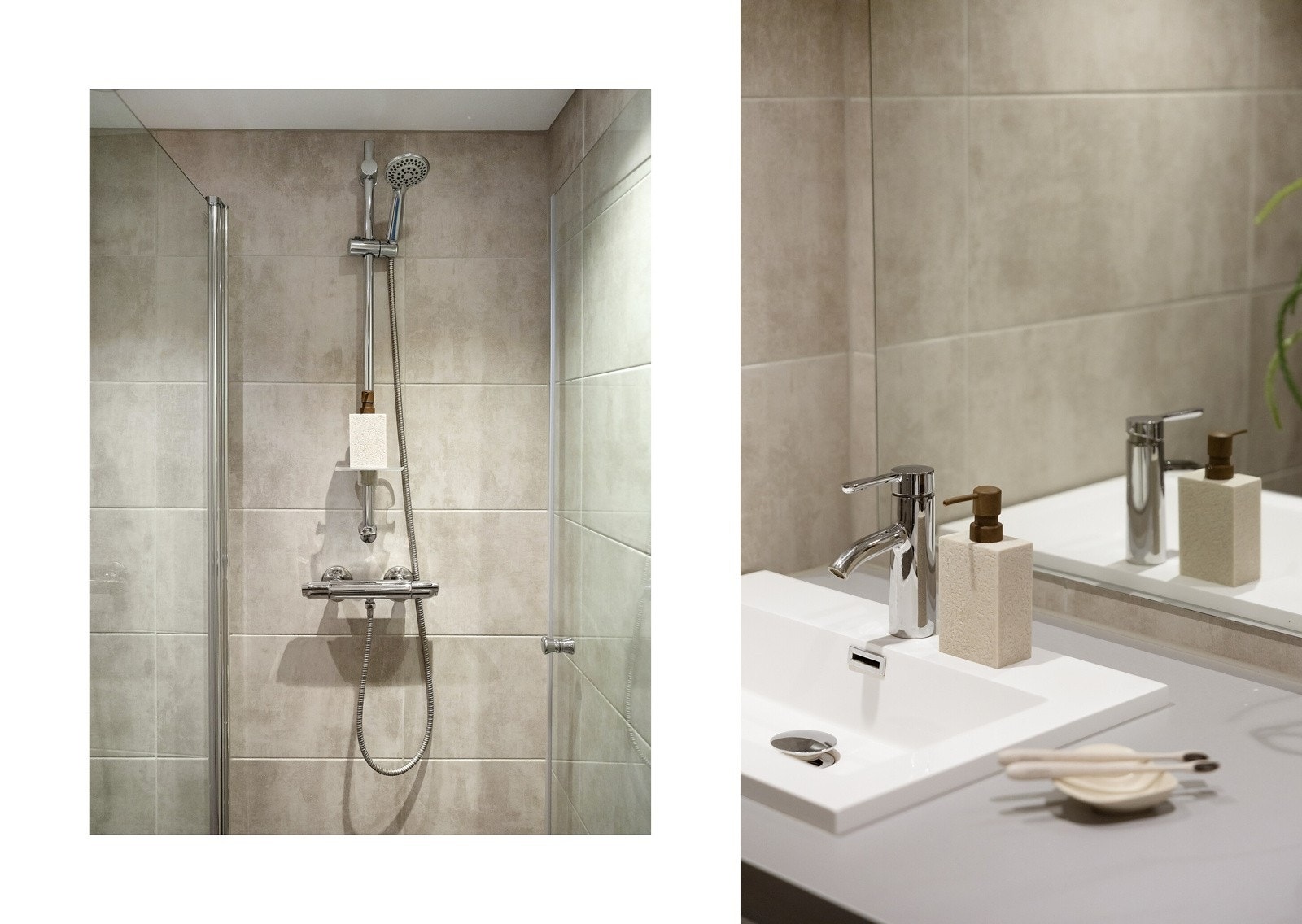 I gulvet er det lagt elektriske varmekabler som sørger for at rommet holdes behagelig temperert og innfelte spotlights i himlingen sørger for god belysning Galleribilde