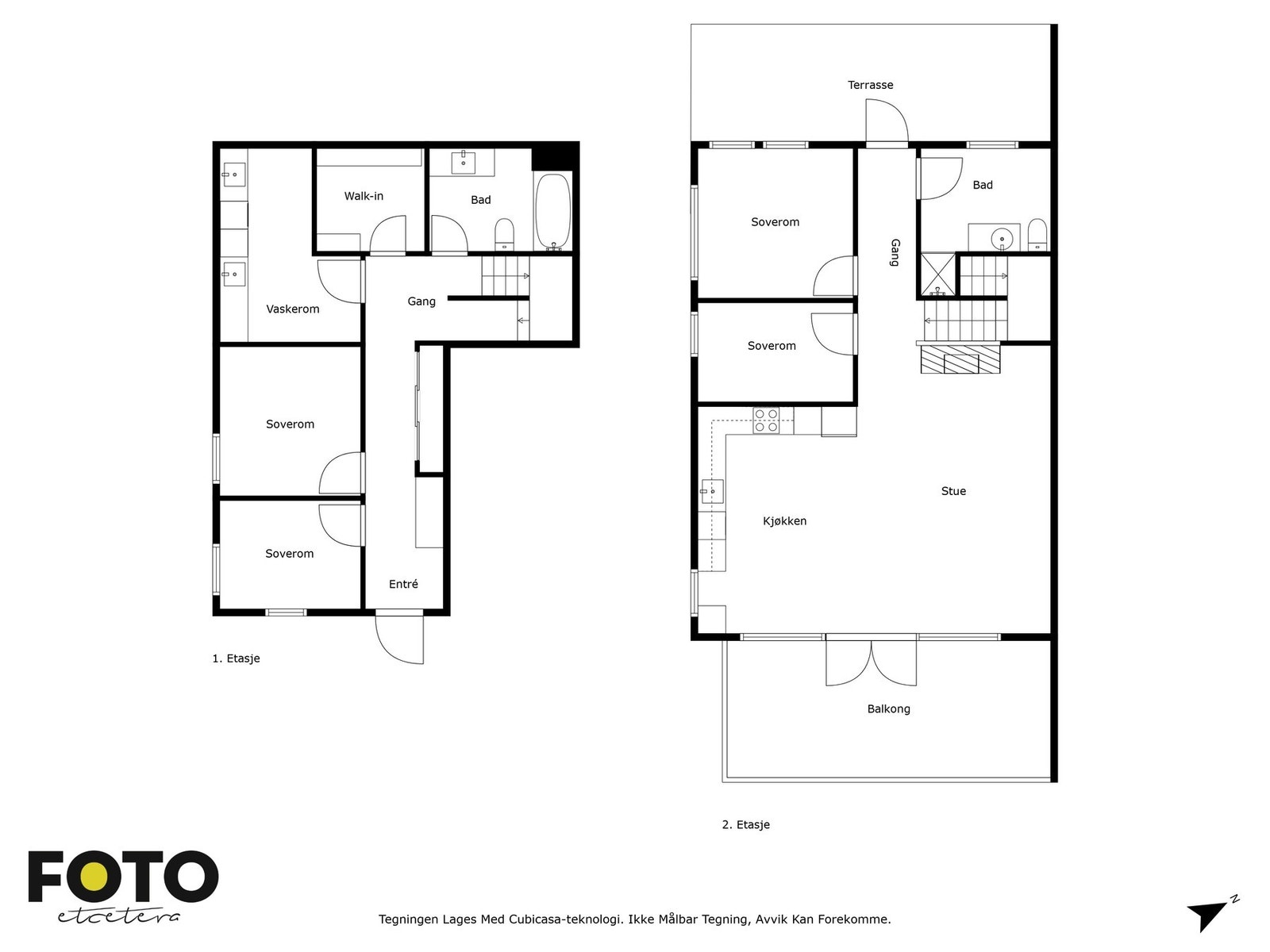 Plantegning begge etasjer Galleribilde
