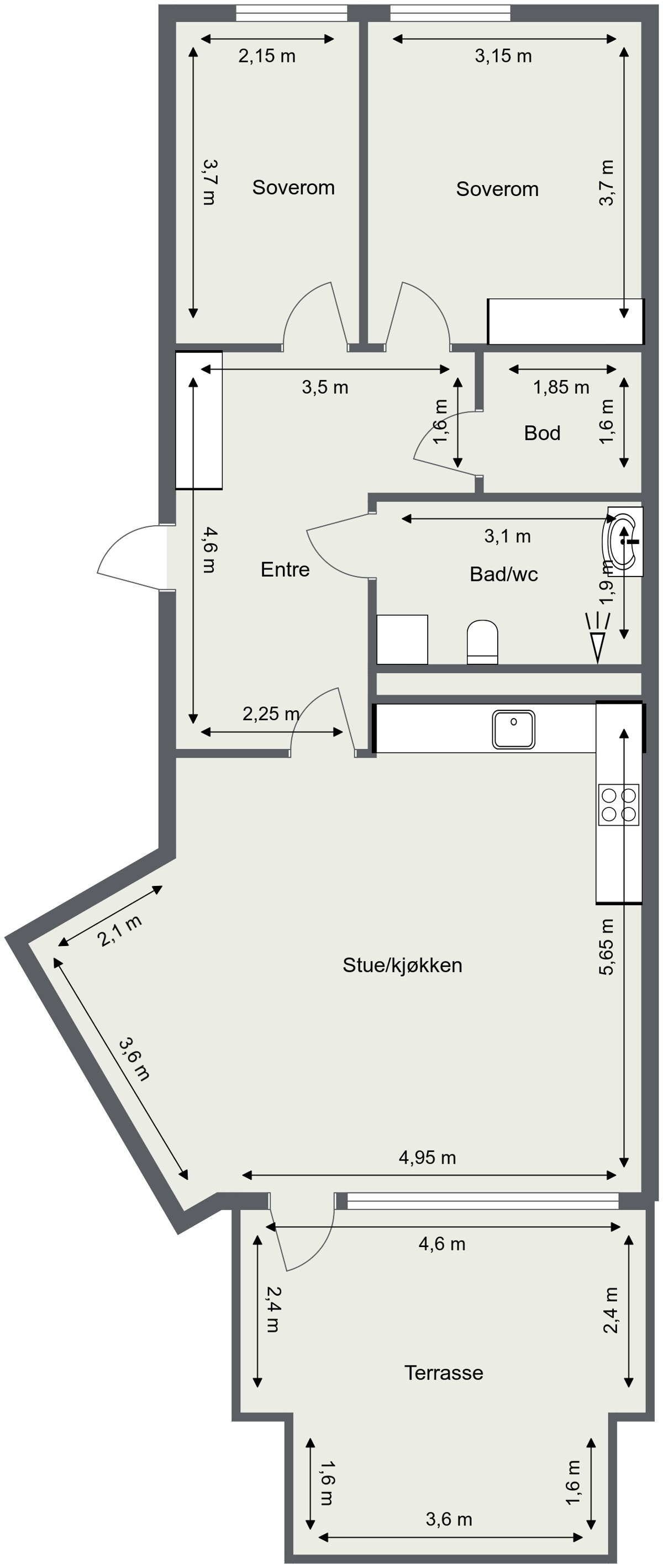 25059 - Kanalveien 6 - 2D Floor Plan Galleribilde