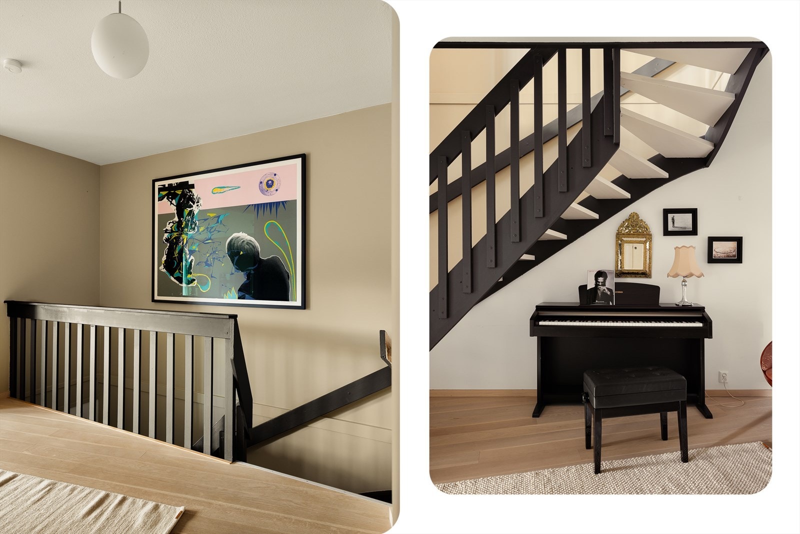 Fra gangen er det trapp ned til 1. etasje. Galleribilde