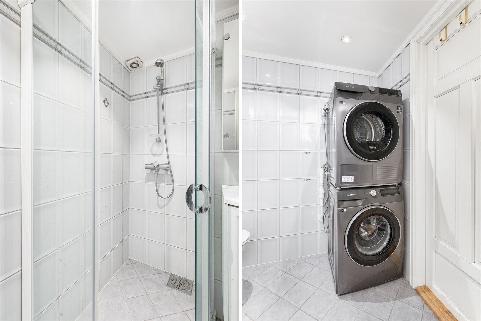 Badets gulv har varme, i likhet med flere av leilighetens øvrige rom. Galleribilde