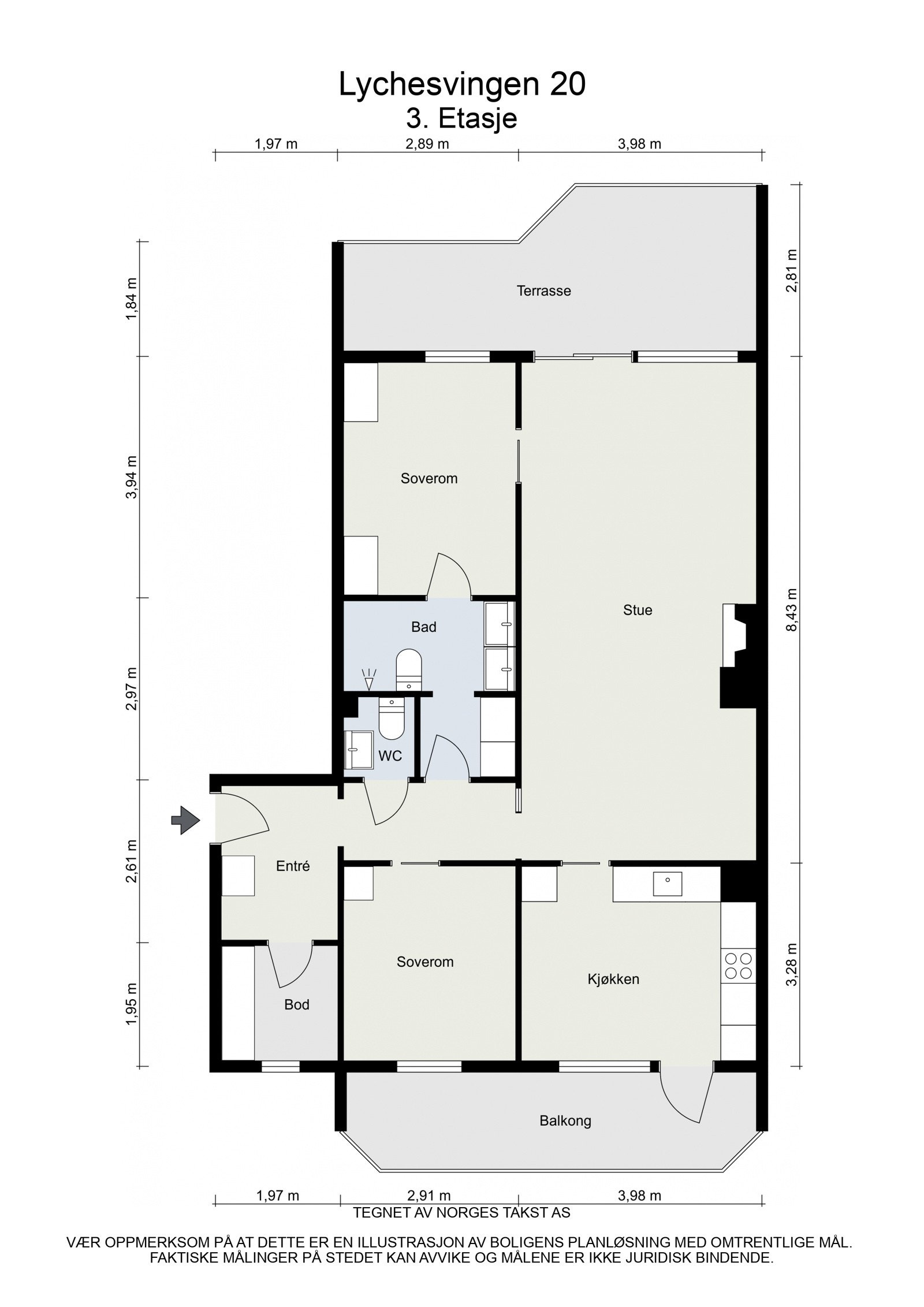 Plantegning 3. etasje Galleribilde