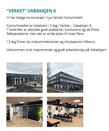 Verket Kontorfellesskap, Vabakkjen 6,
ledige kontor. Galleribilde