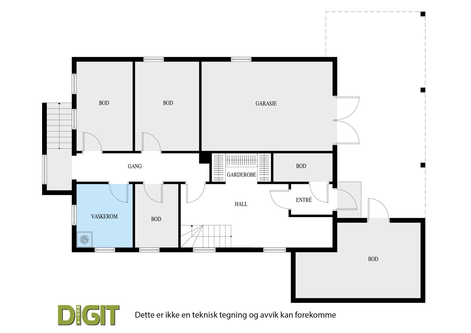 Vallerkroken 4 - plantegning underetasjen Galleribilde