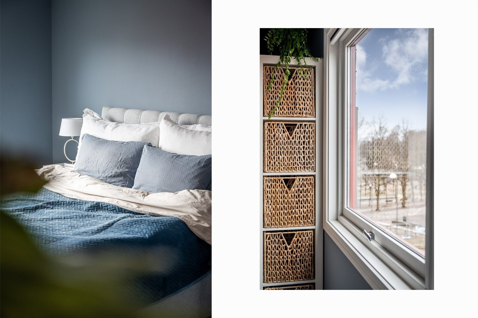 Her har du god plass til dobbeltseng, tilhørende nattbord og annet soveromsinteriør. Galleribilde