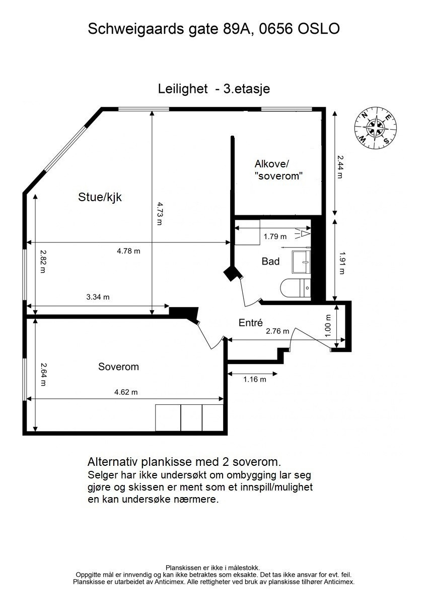 Alternativ planløsning. Galleribilde