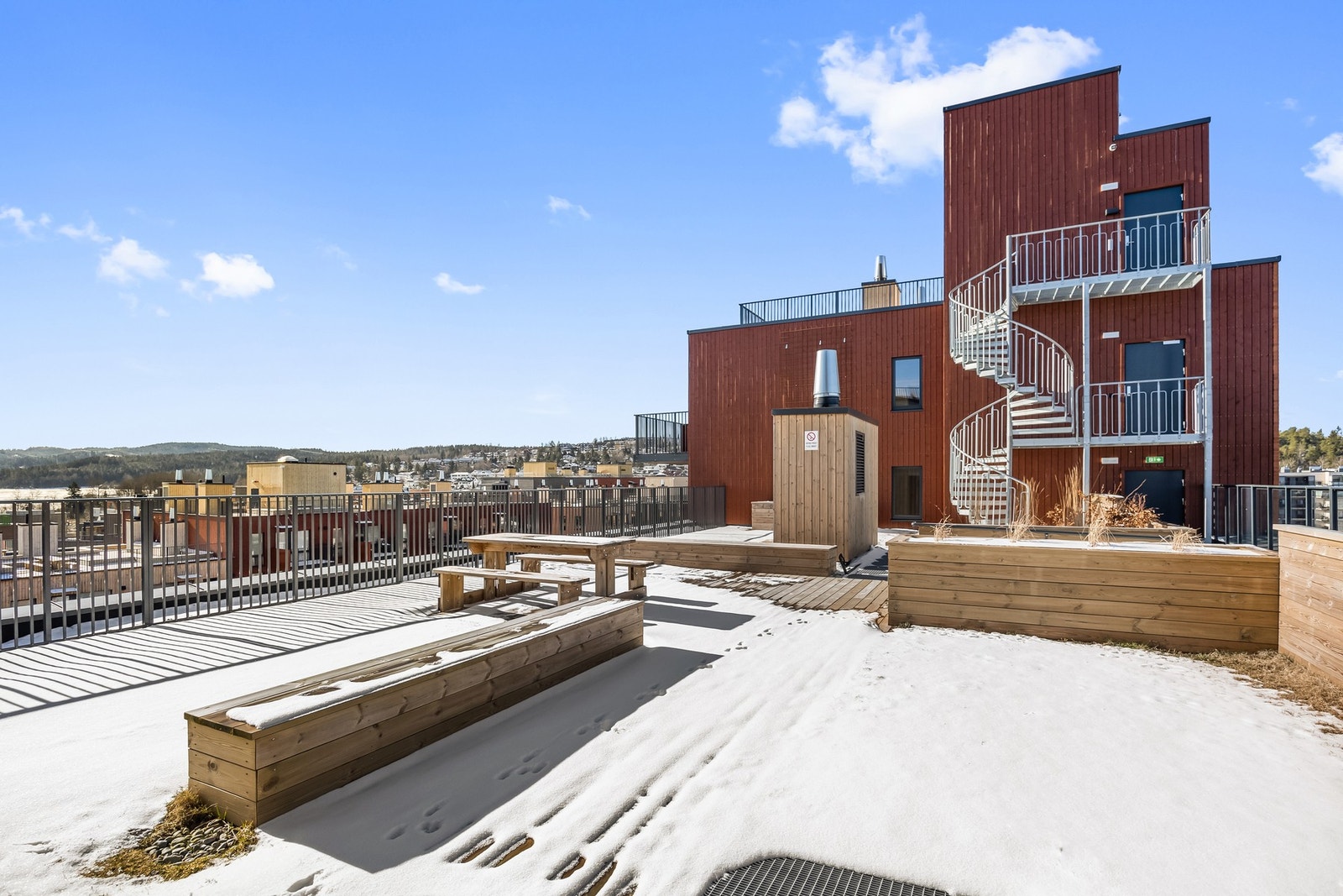 Det er felles takterrasse i borettslaget. Galleribilde