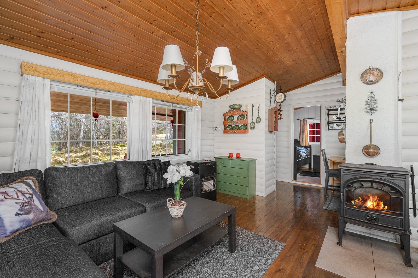 Stue med peis Galleribilde