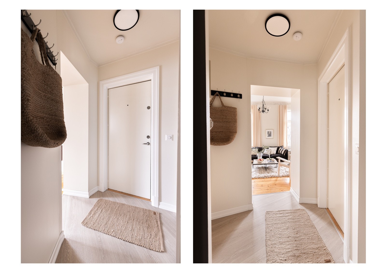 Romslig, hyggelig entré med plass til å henge fra seg yttertøy og sko Galleribilde