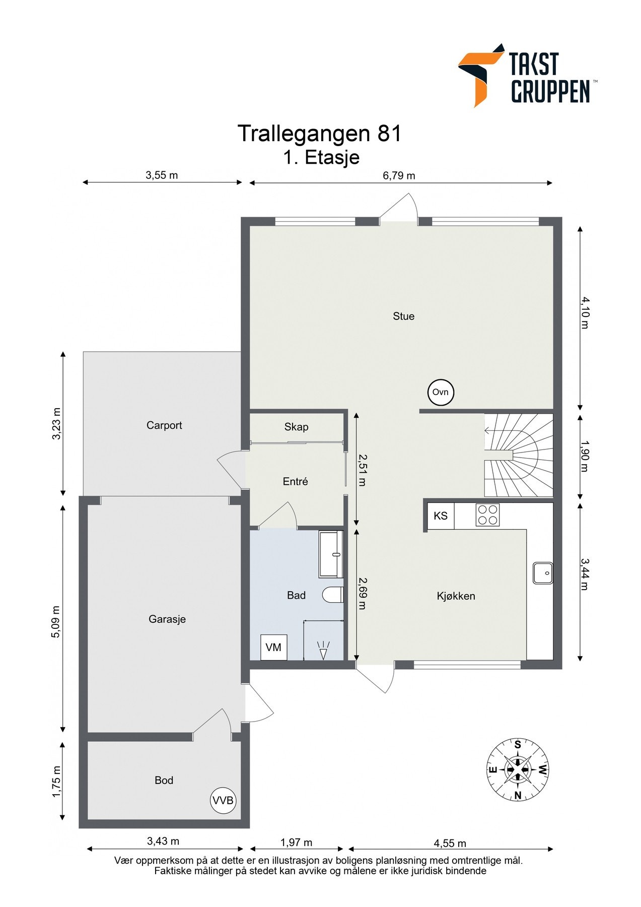 Plantegning 1. etasje Galleribilde
