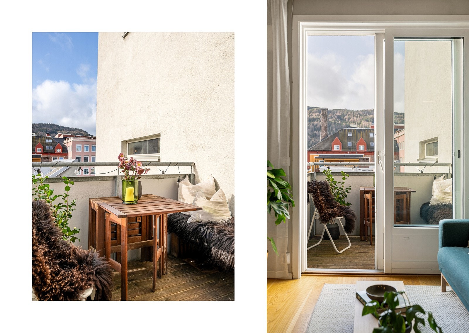 Flott balkong med gode solforhold på ettermiddag og kveld. Galleribilde