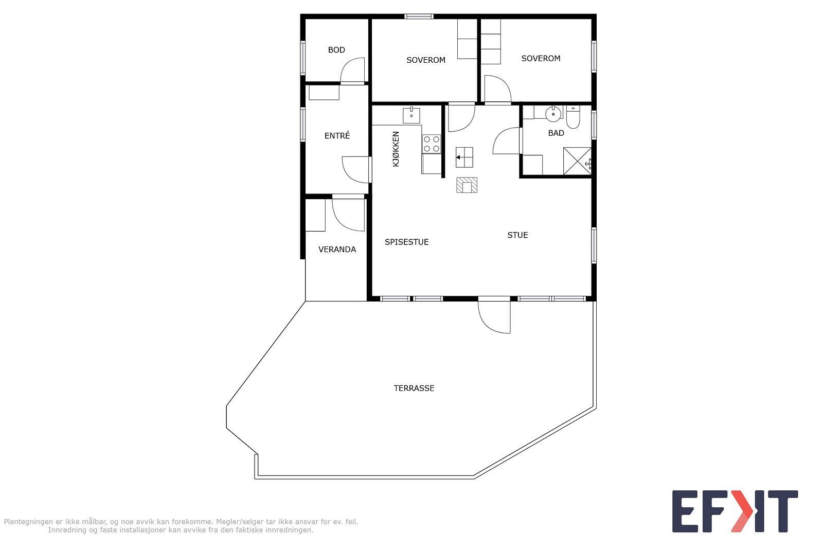 Velkommen inn - Hytta har en praktisk planløsning Galleribilde
