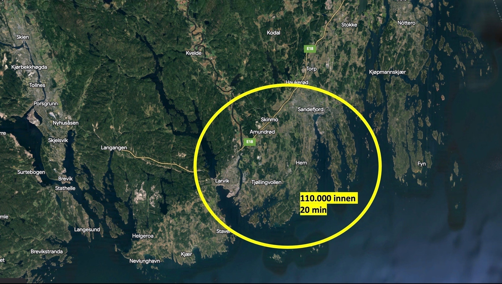 Pindsle er senter for storhandel og logistikk i Vestfold. Galleribilde