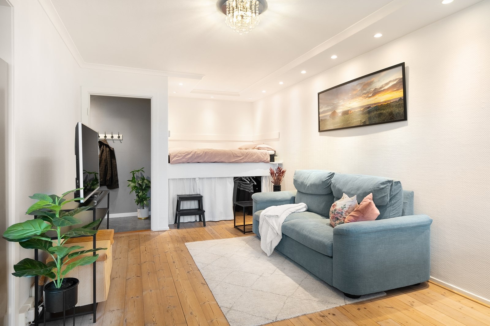 Vannbåren varme sørger for en jevn og god varme i leiligheten Galleribilde