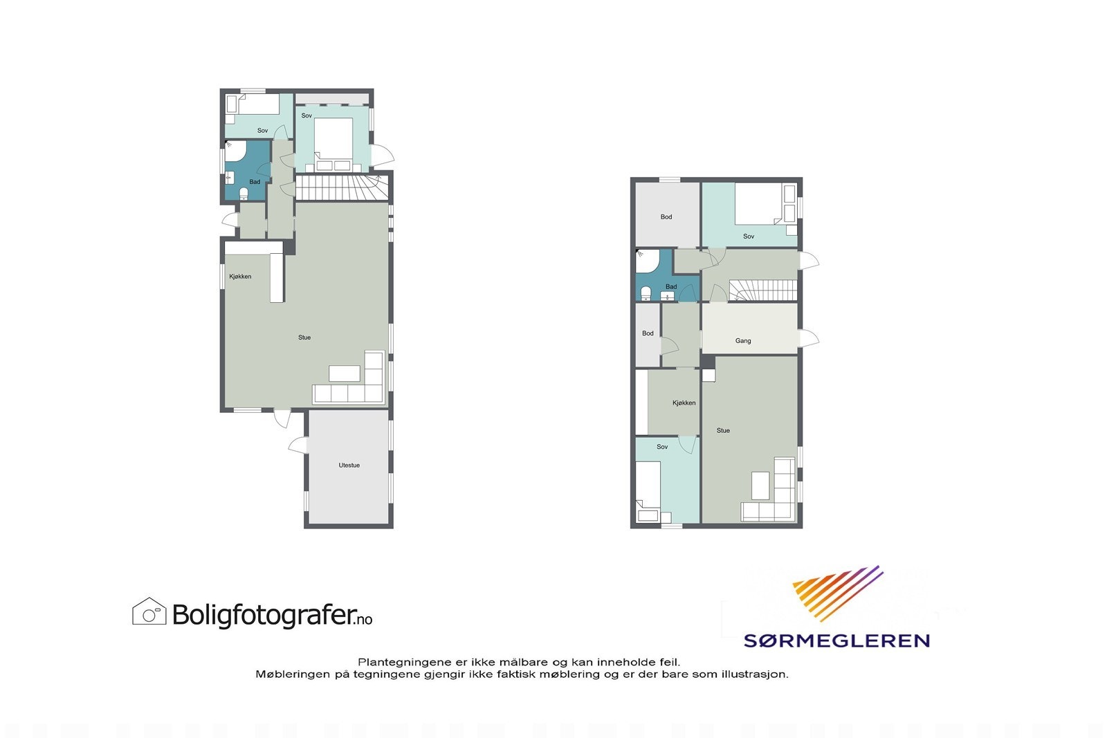 Plantegning 1. etasje og underetasje Galleribilde