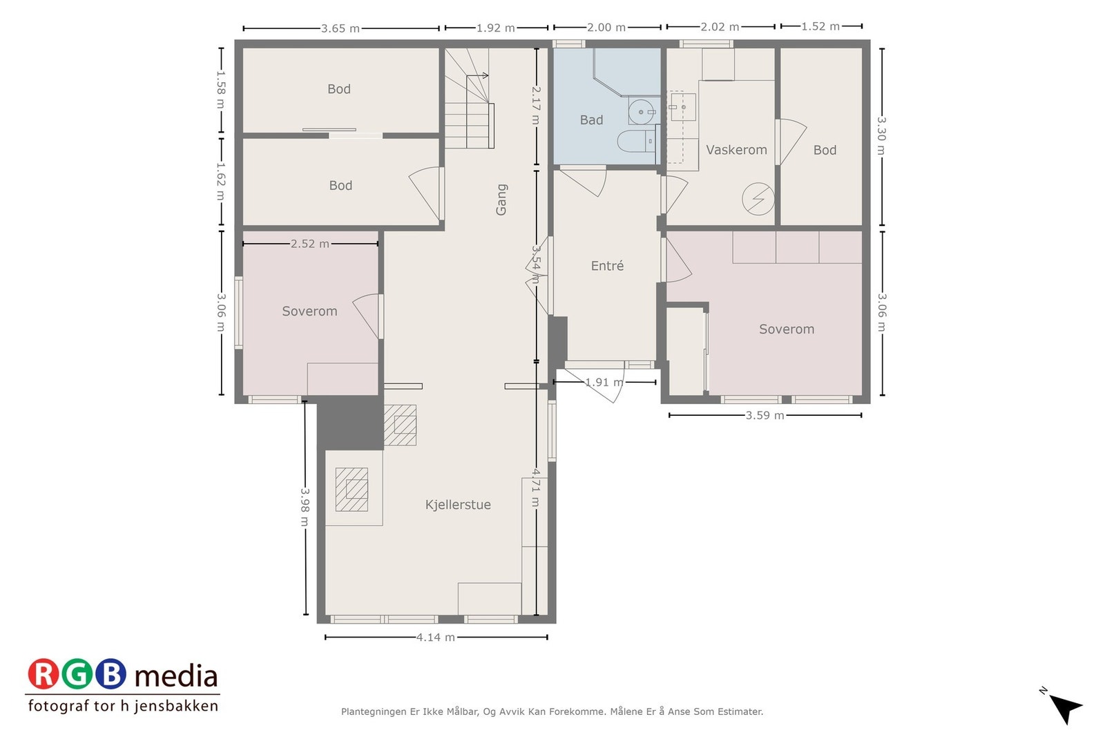 Plantegning underetasje. Galleribilde