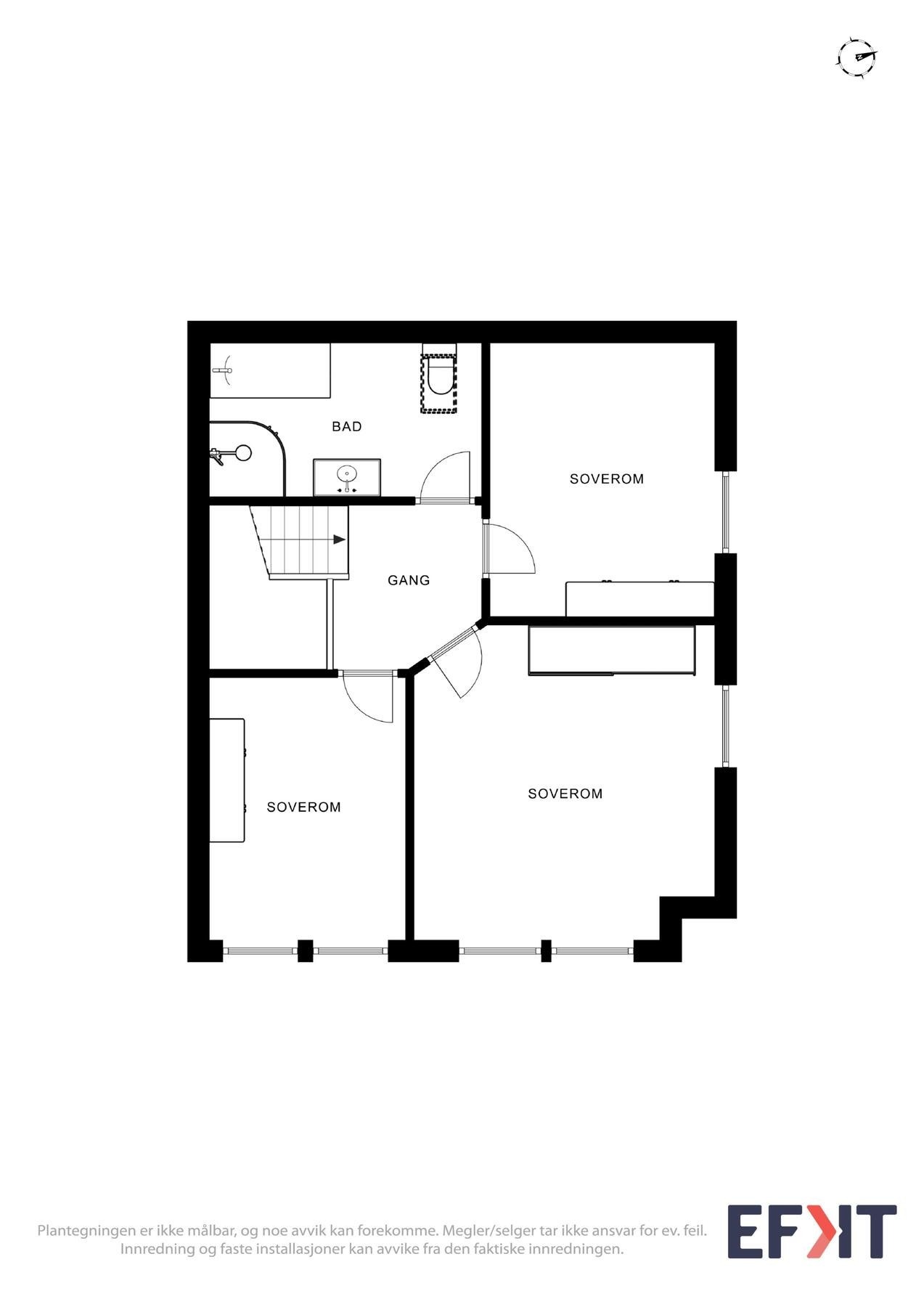 2D Plantegning - 3.etasje. Galleribilde
