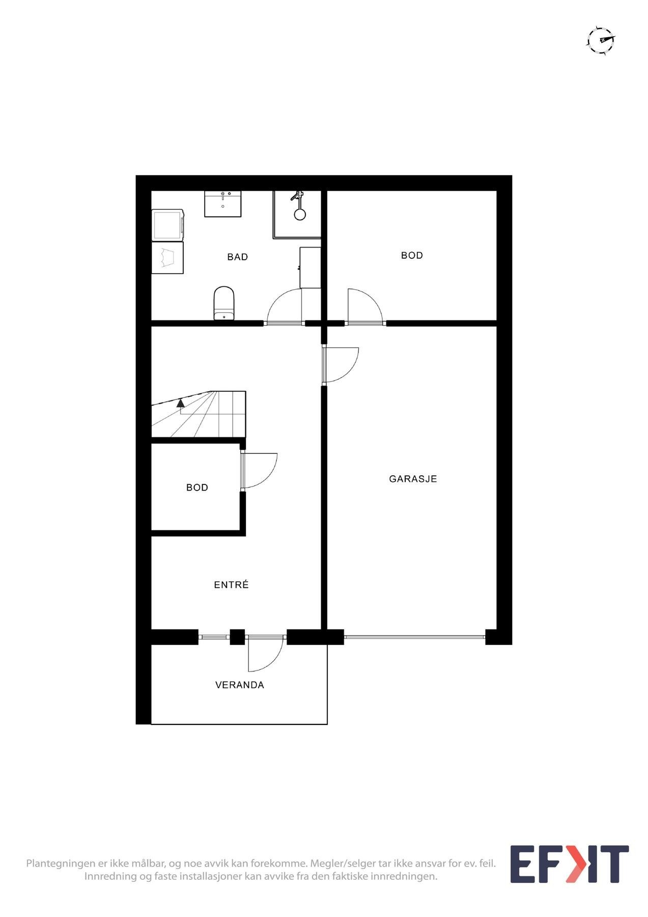 2D Plantegning - 1.etasje. Galleribilde