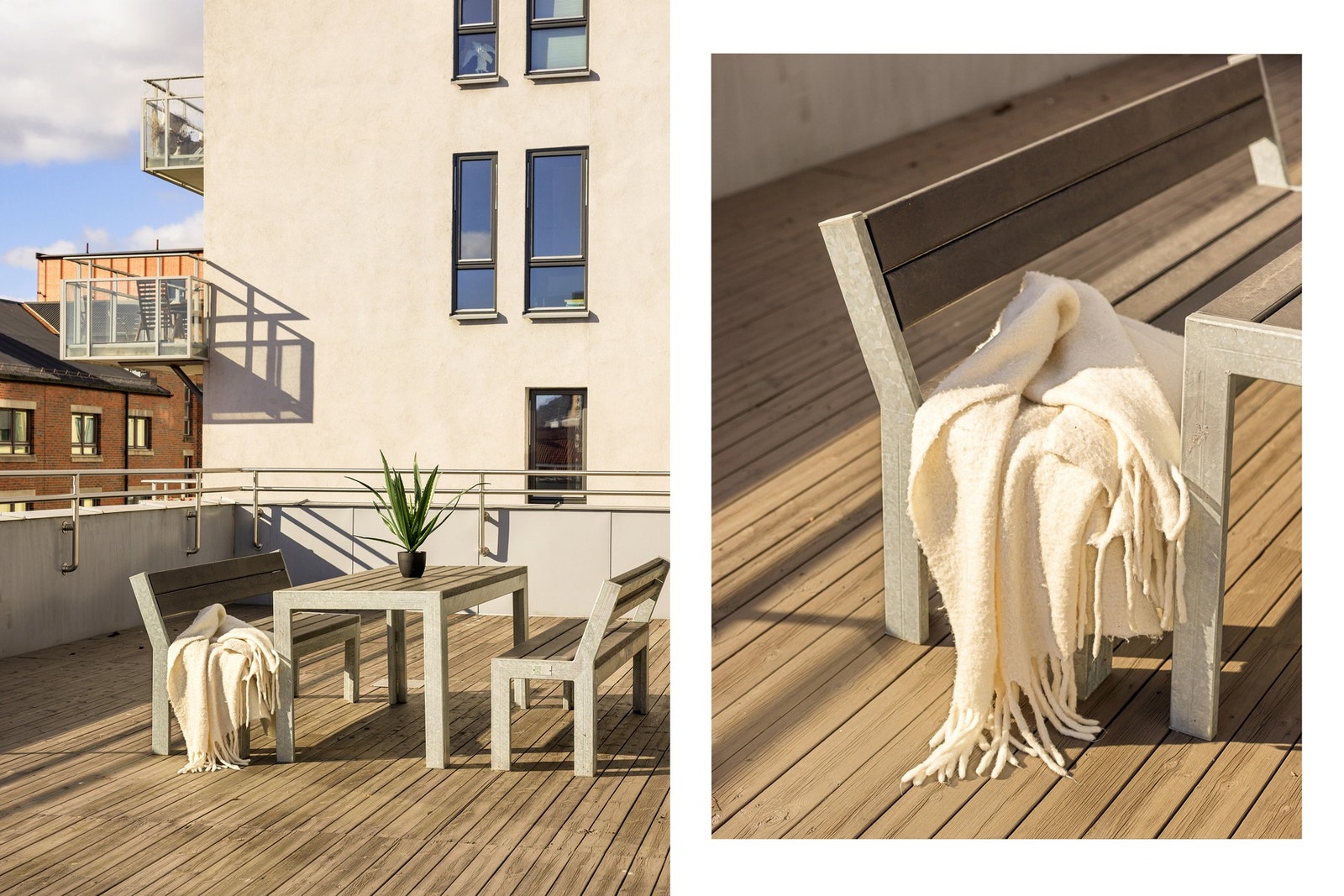 Selger har selv fått mye glede av terrassen, hvor man kan invitere venner og kjente til hyggelig lag. Galleribilde