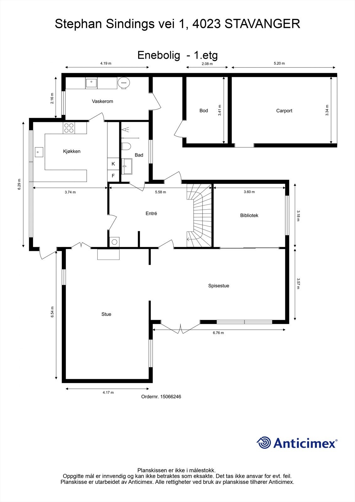 Plantegning 1.etg. Galleribilde