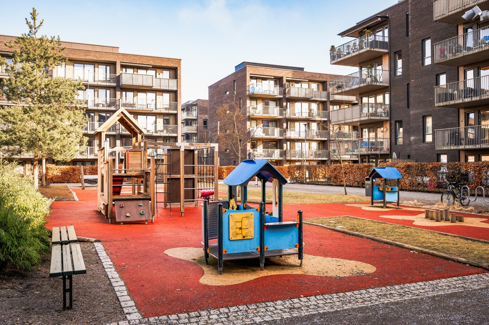 Beboerne kan benytte seg av fine, skjermede fellesarealer Galleribilde