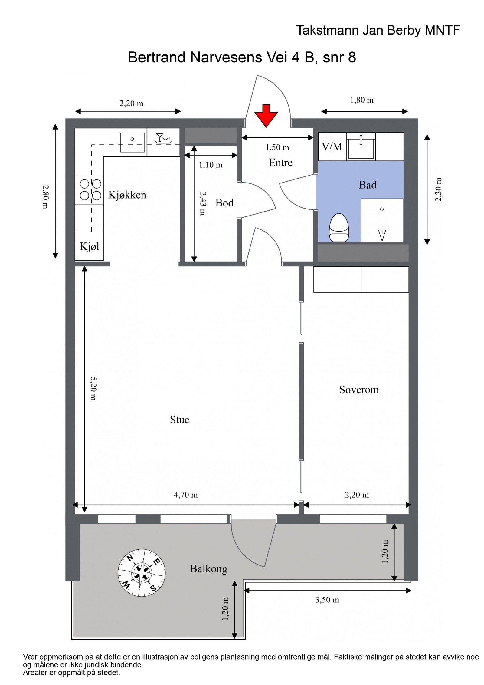 Plantegning - Bertrand Narvesens vei 4B Galleribilde