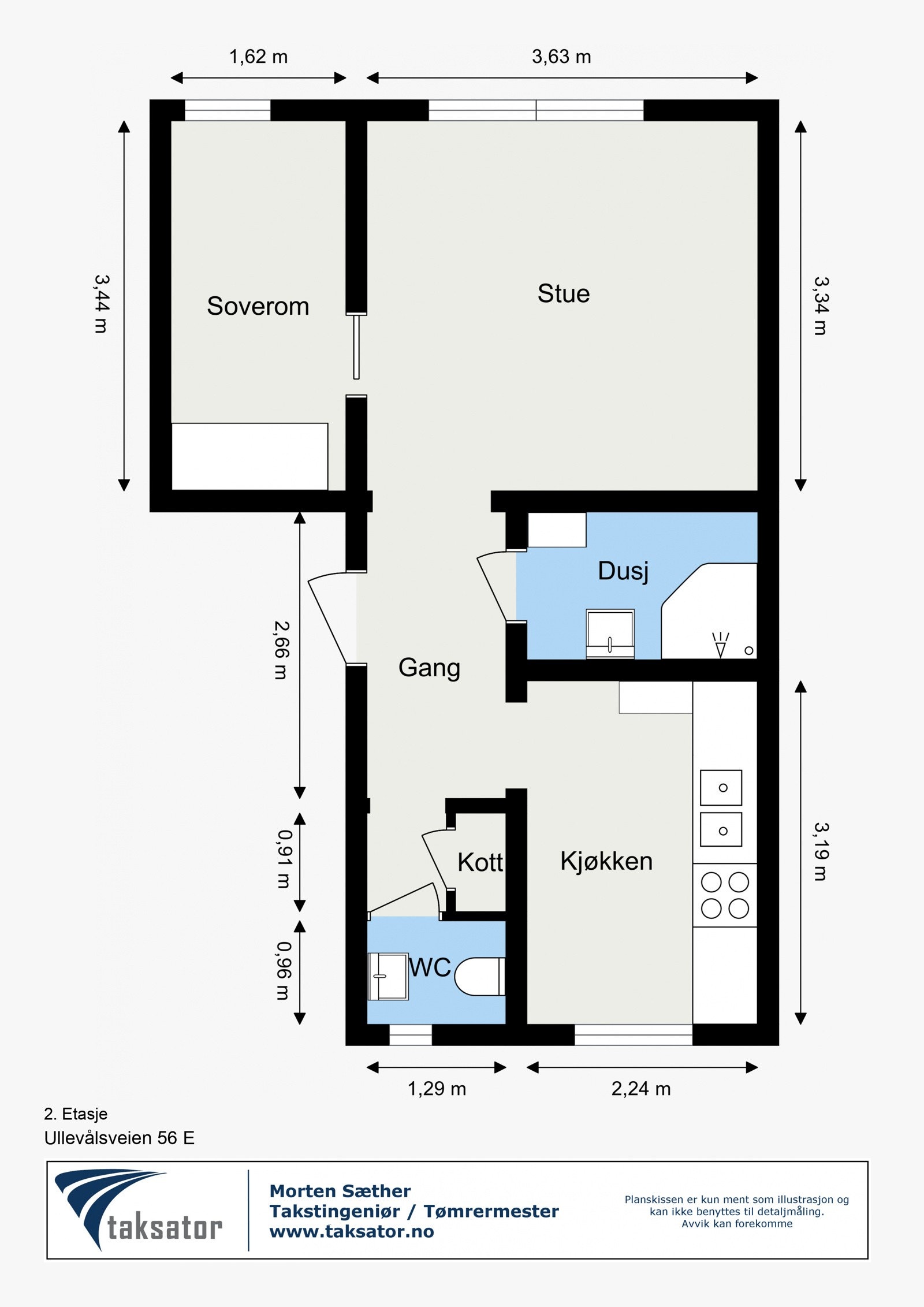 Plantegning av Ullevålsveien 56 E Galleribilde