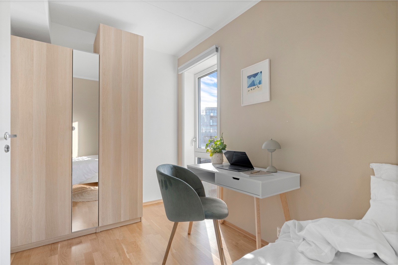 Leiligheten kan by på to soverom, oppmålt til 6,3 kvm og 7,2 kvm. Galleribilde