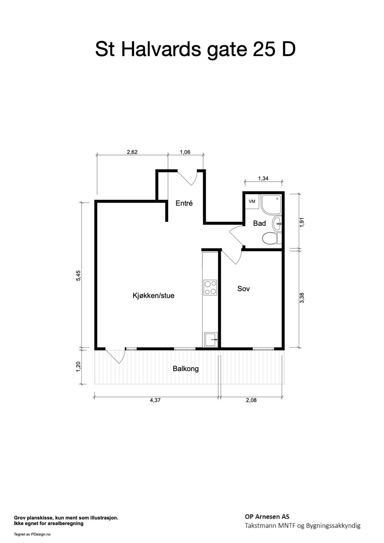 Plantegning med mål. Galleribilde