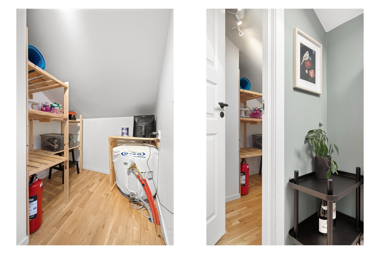 Boligen har to innvendige boder, noe som gir gode oppbevaringsmuligheter. Galleribilde