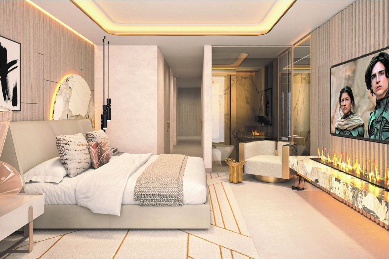 Eksempel på mulig interiørdesign av soverom. Galleribilde