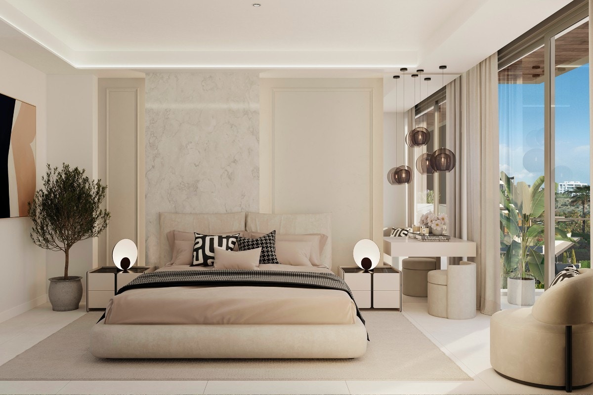 Sjarmerende soverom med god plass til dobbeltseng og garderobe. Galleribilde