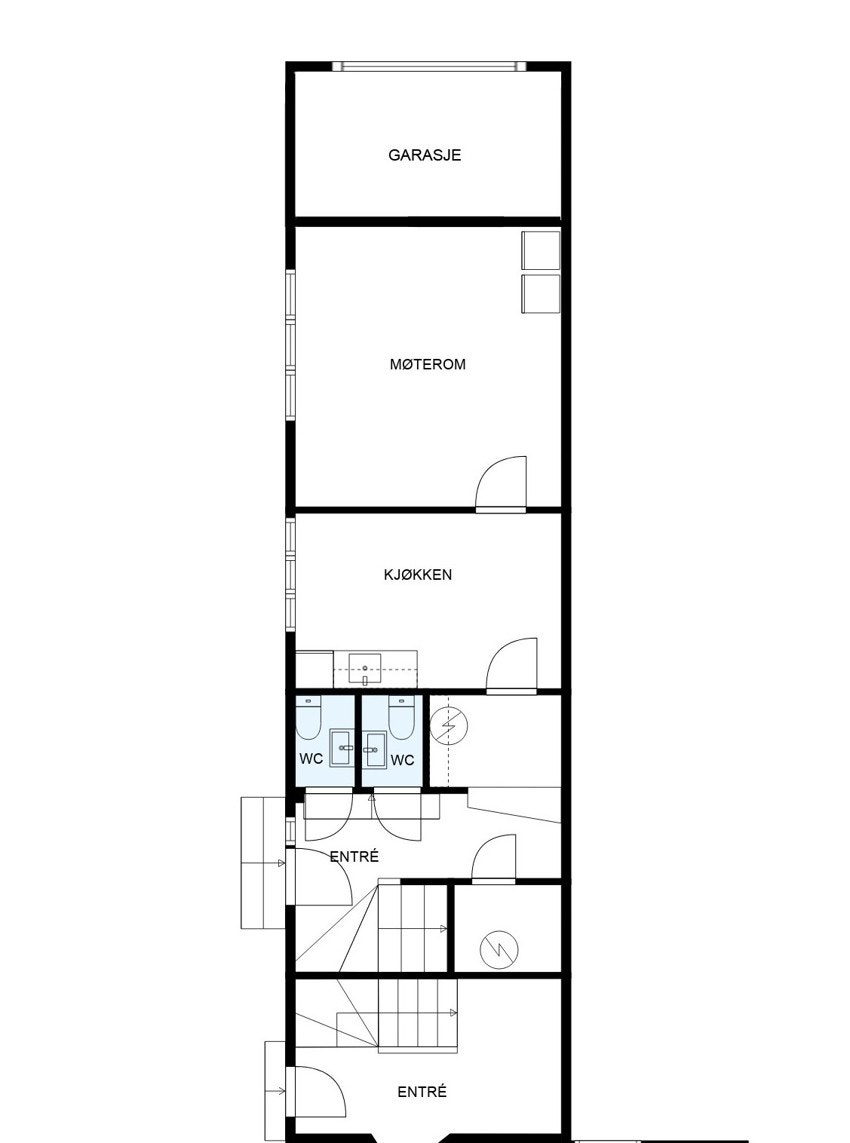 Plantegning 1. etasje Galleribilde