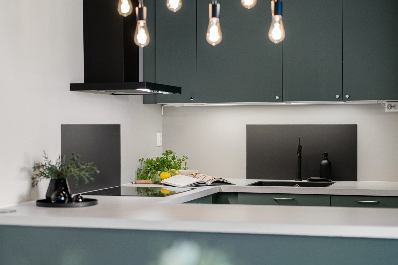 Integrert platetopp, stekeovn, oppvaskmaskin og kjøl-/fryseskap. Galleribilde