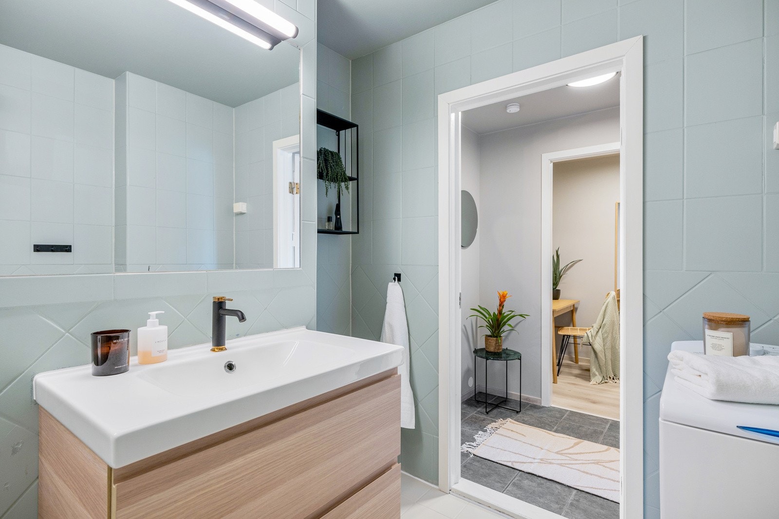 Det er opplegg for vaskemaskin. Galleribilde