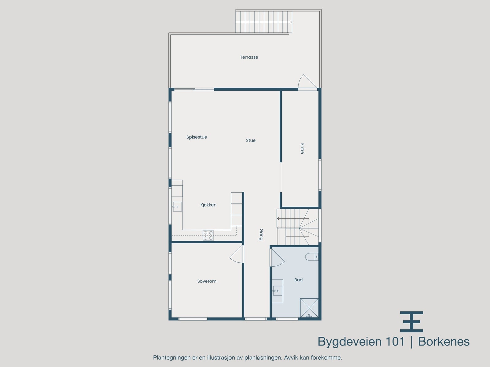 Plantegning 1. etasje Galleribilde