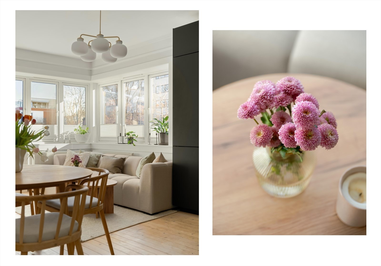 Stuens utforming gir god plass til både sofagruppe, TV-møblement og spisestue. Galleribilde