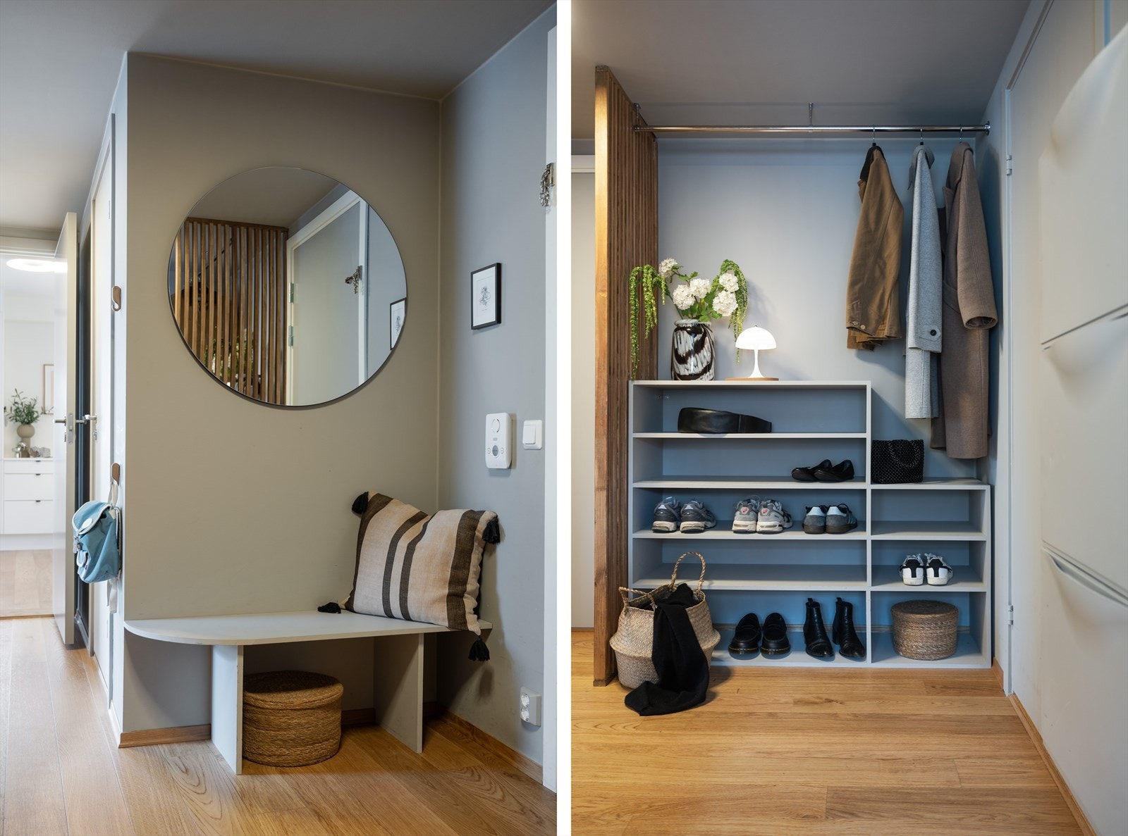 Her blir man møtt med et pent parkettbelagt gulv og veggflater med et moderne fargevalg. Galleribilde