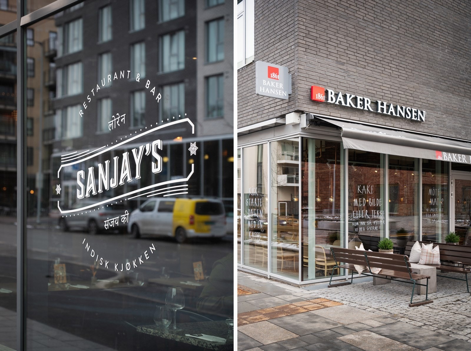 Cafeer og restauranter like ved leiligheten. Galleribilde