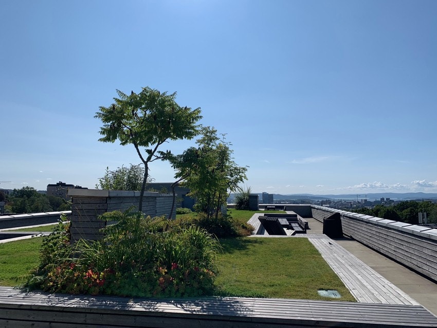 Med den store felles takterrassen så nært er det enkelt å arrangere bursdager og 17.mai feiringer med venner og familie her oppe. Galleribilde