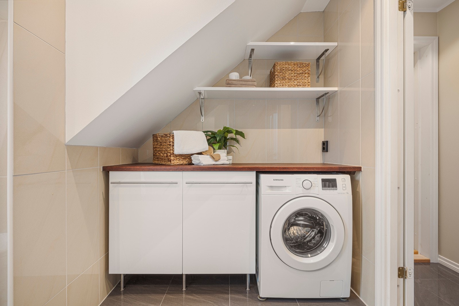 Det er også opplegg for vaskemaskin. Galleribilde