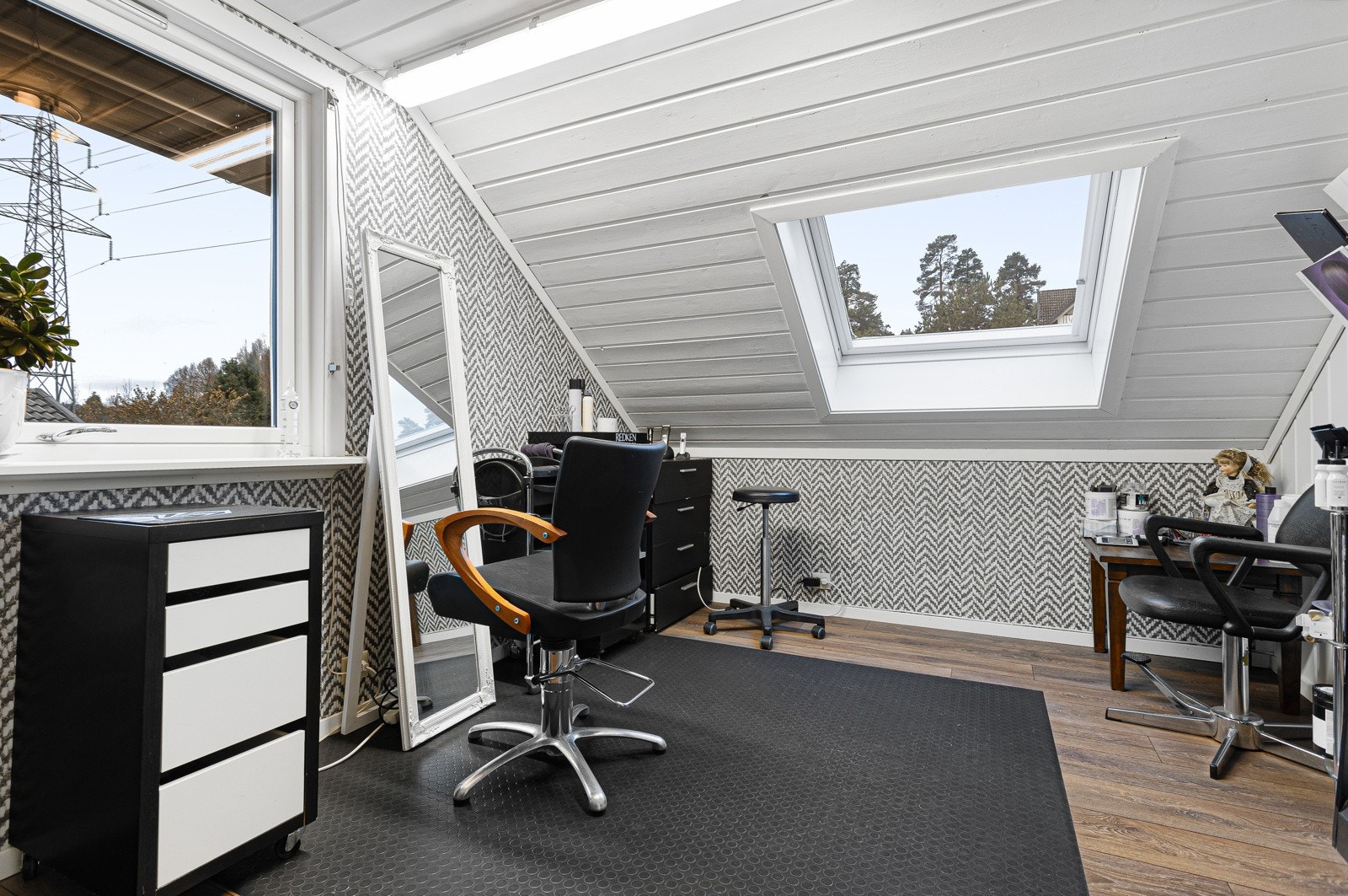 Soverom som har blitt brukt som frisørsalong Galleribilde