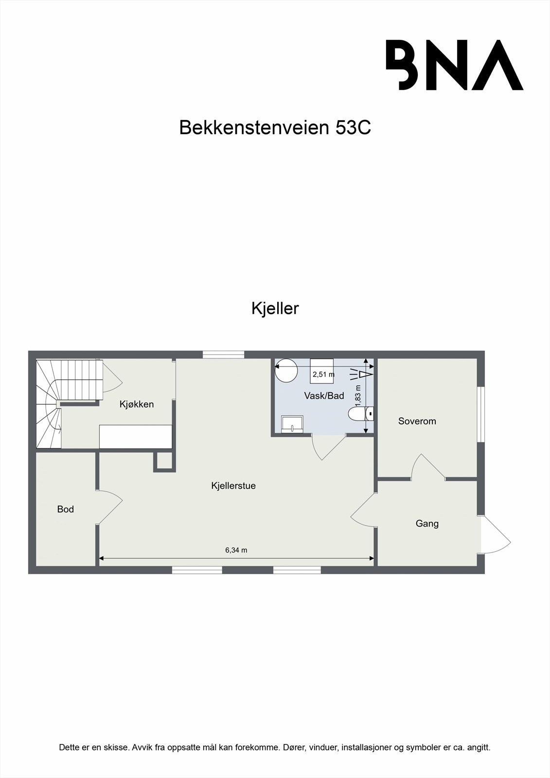 Plantegning - underetasje. Galleribilde