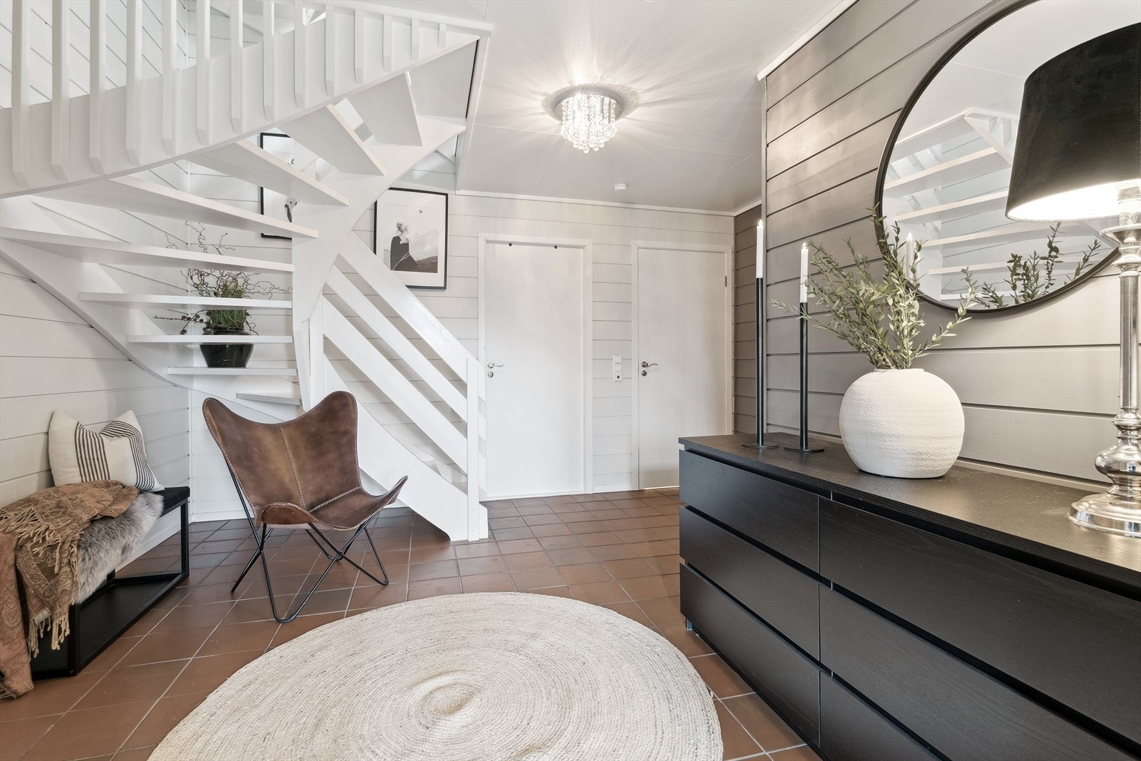 Hall med trapp Galleribilde