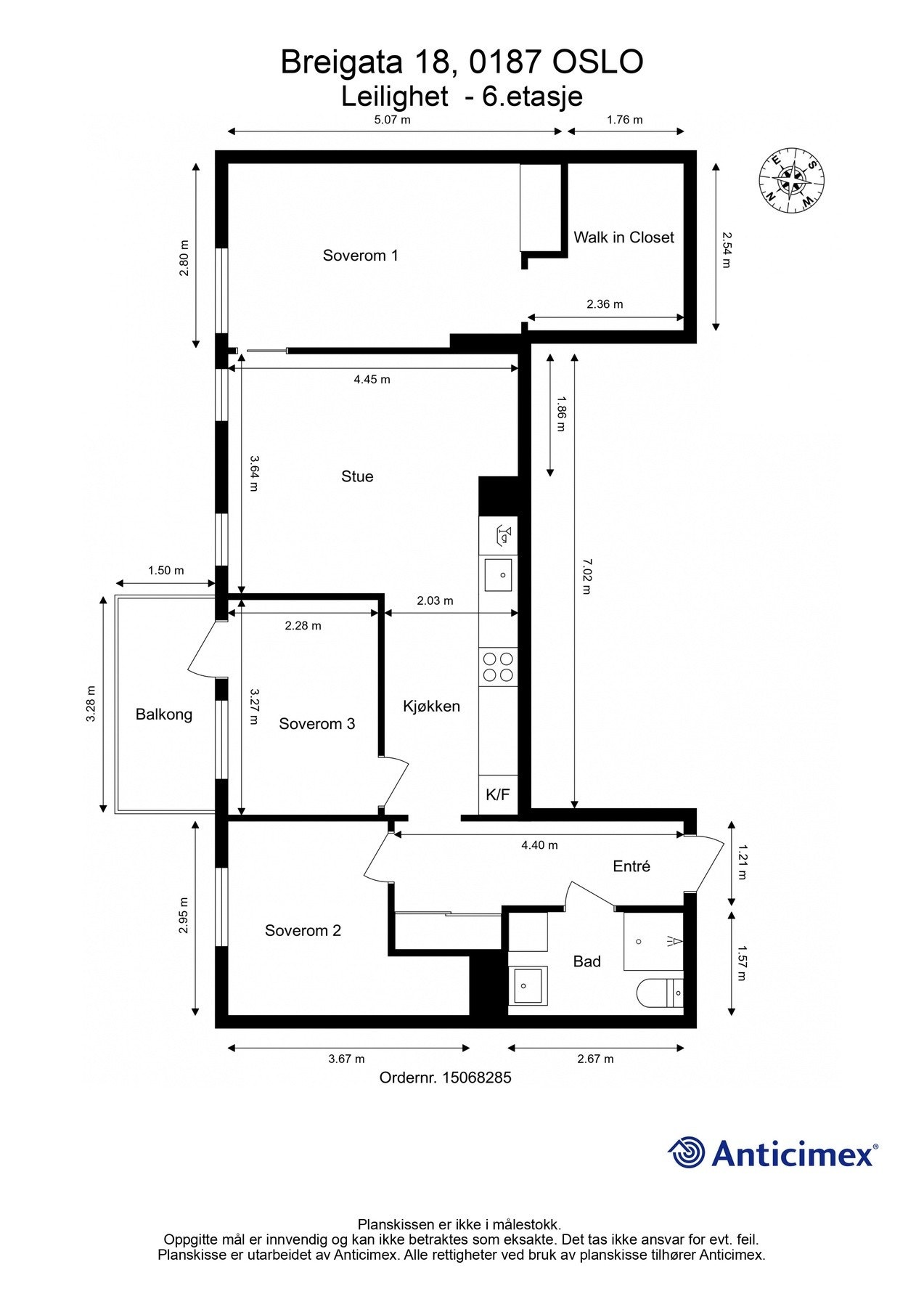 Leiligheten har en svært god og effektiv planløsning. Galleribilde