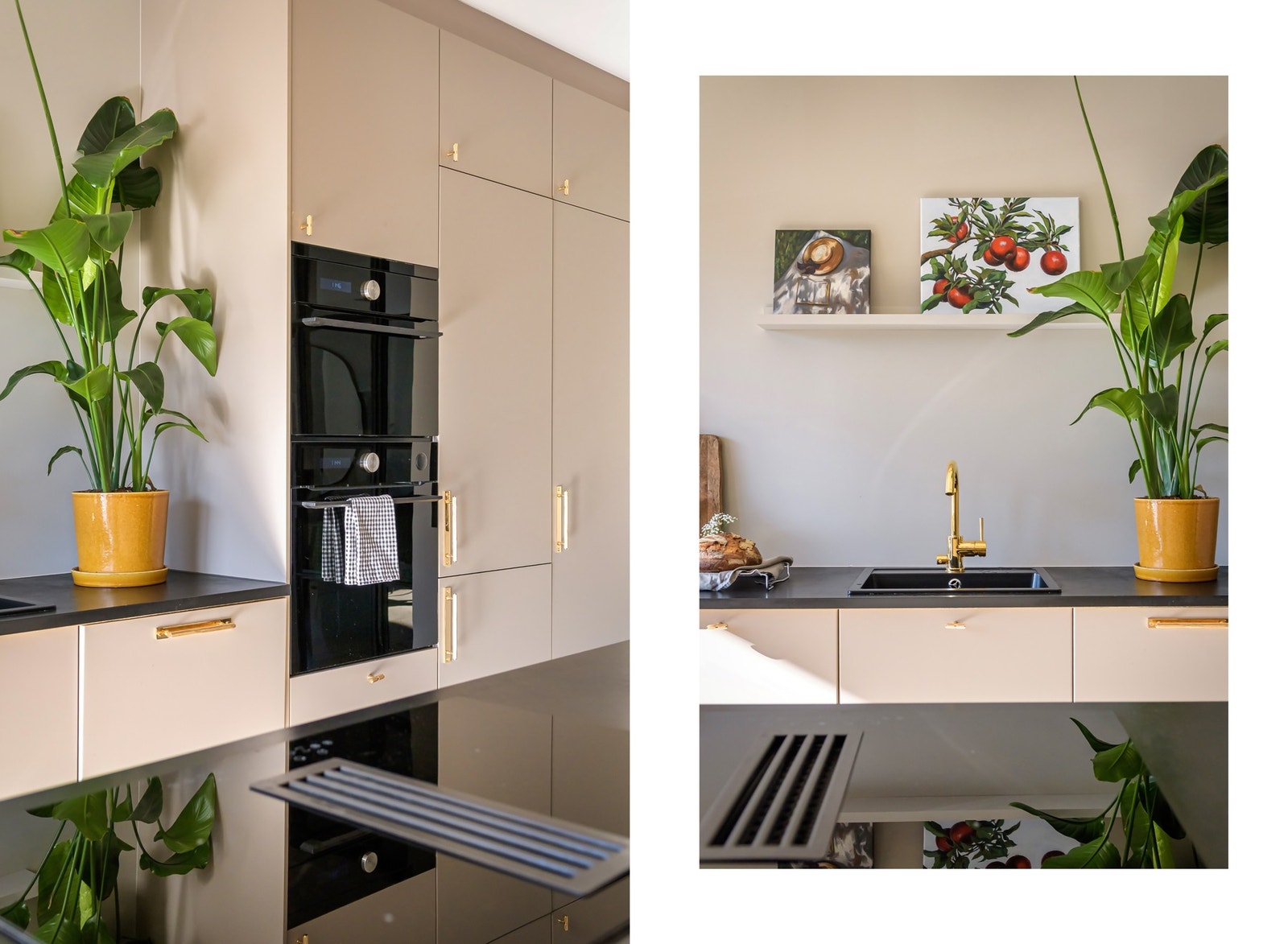 Moderne kjøkken med elegant kjøkkenøy og integrert ventilasjon - sømløs design og maksimal funksjonalitet! Galleribilde